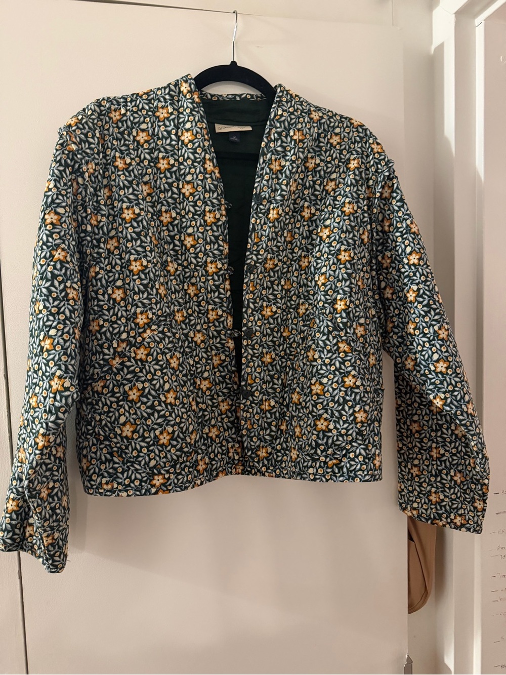Universal Thread Quilted Floral Jacket - Green & Yellow